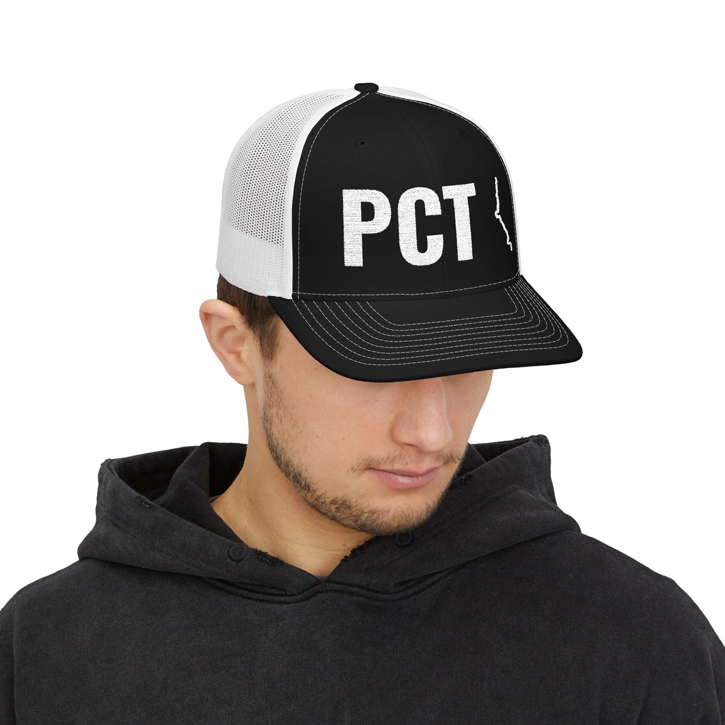 Adventure Snapback Cap - Pacific Coast Trail Map Embroidered Trucker Hat